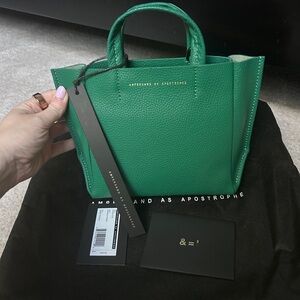 Ampersand as Apostrophe Micro Tote Emerald Green | NWT 100% Leather $462 Retail